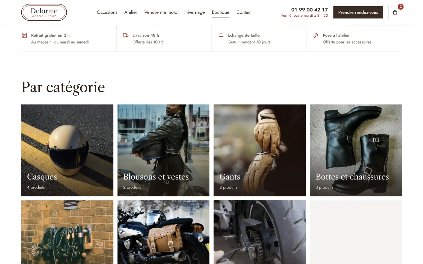 La boutique sur ordinateur, avec ses rayons